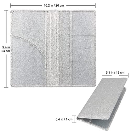 Car Registration and Insurance Holder, Premium Leather Insurance and Registration Holder,vehicle Glove Box Car Organizer, with Magnetic Shut for Cards, Driver License (Glitter Silver) - color: 04-Glitter Silver