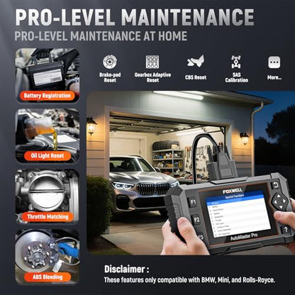 FOXWELL NT510 Pro fit for BMW 2-in-1 Diagnostic Scanner & 12V Battery Tester, Full System Bidirectional Scan Tool with All Reset Services & Battery Registration for BMW/Mini/RR (Lifetime Free Update) - color: fit for BMW -Deep Black