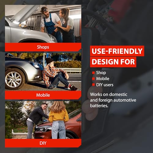 Professional Battery Tester for 6V 12V 24V 36V Systems – Digital Load Tester for Car Automotive Alternator & Starter Analyzer with Bluetooth Printer – B500 by Tech Professional Service Tools - style: B500
