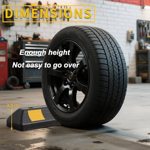 Parking Stopper for Garage Floor, Heavy Duty Rubber Car Wheel Curb Stoppers Bumpers Block for Your Vehicle, Parking Aid Gadgets Tire Stops for Home Garage Wall, Parking Lot & Driveway 1 Pack - size: 3.5''Height1Pack