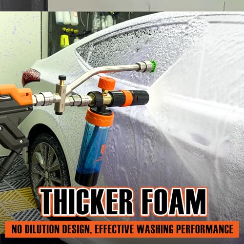 RIDGE WASHER Power Washer Gun Mini Foam Cannon with Dual Connector, 200 ML | No Dilution Required, Stainless Steel Gun for Foam Blaster, 1/4" Quick Connect, 4000 PSI - size: 200 ML