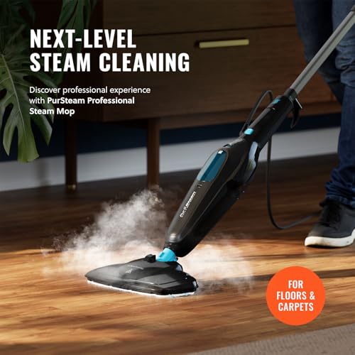 PurSteam Multi-Surface Steam Mop Floor Cleaner for Hardwood, Tile & Carpet | Multi-Surface Floor Cleaner for Hardwood, Tile, Laminate & Carpet | Fast Heating, Lightweight & Chemical-Free Cleaning - size: Steam Mop - Multi-Surface
