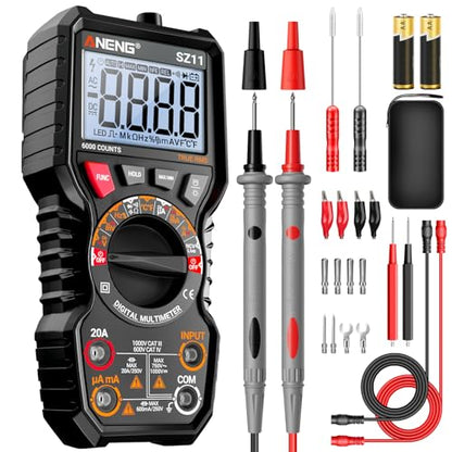 ANENG Multimeter,TRMS 6000 Counts Magnetic High Resolution Digital Tester | Auto Ranging MAX/MIN Voltmeter Measures AC/DC Voltage,Current,Resistance,Capacitance, NCV,Data Hold Amp for Automotive - style: 6000 Counts(Combination Kit)