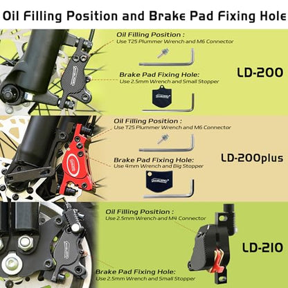 DYISALND Brake Bleed Kit for All Hydraulic Disc Brake Series Products，Including Mineral Brake Fluid and Installation Tools.
