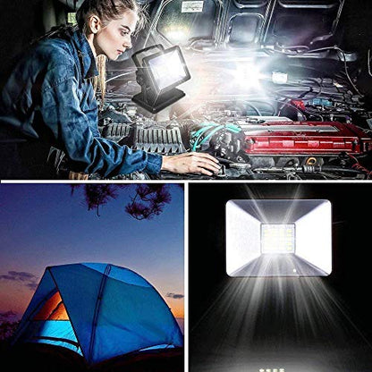 OYOCO 30W Work Light with Magnetic Base,2000 Lumens LED Flood Light,180° Rotatable,Waterproof Spotlights, 3 Light Modes,9H Runtime-Hands Free for Construction,Car Repair,Camping,Emergency - color: Black-30W