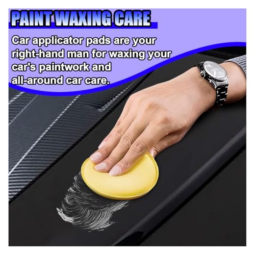 Car Wax Applicator Pads, 3.93 Inch Soft Buffing & Detailing Foam Pads, Round Sponge Fine Polishing Pad, Auto Cleaning Tool for Applying Waxes, Polishes & Dressings (6PCS) - size: 6PCS