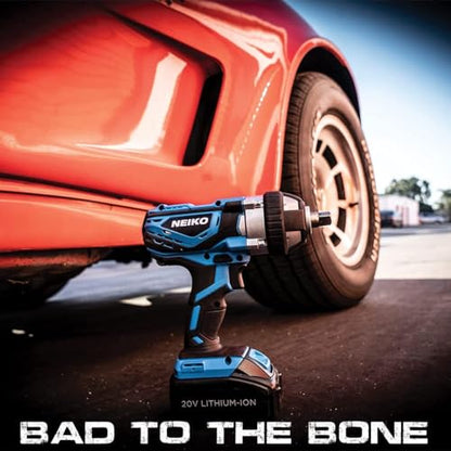 Neiko 10878A 1/2-Inch-Drive High-Torque Cordless Electric Impact-Wrench Kit with 20-Volt Lithium-Ion Charging Battery and 4 1/2-Inch-Drive Sockets - style: 1/2" Impact Wrench