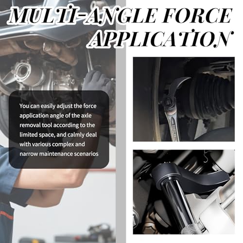 2PCS 8-point/4-point Pry Bar Wrench Adapter,Adjustable CV Axle Removal Tool with 1/2" Drive Port,Bull Horn Half Shaft CV Joint Removal Tool as Crowbar Head Tools