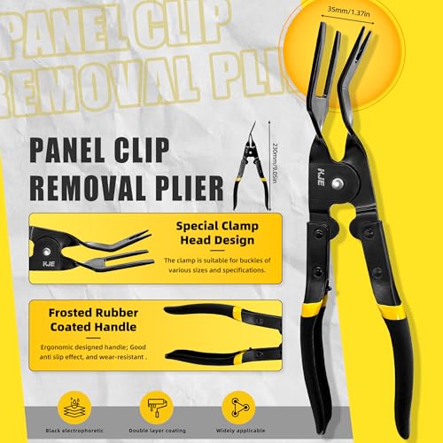 KJE 8PCS Fuel Line Pliers Set, Fuel Line Disconnect Tool Set with Fuel Filter Caliper, Hose Clamp Plier, Electrical Disconnect Tool Kit, Panel Clip Remover and Storage Bag