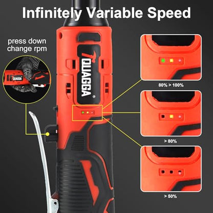 3/8" Cordless Electric Ratchet Wrench Set, 18V Power Ratchet Tool Kit With 2 Packs 2000mAh Battery And Charger, 45 FT-LBS Battery Powered Wrench with LED Lights - size: 18 V Standard