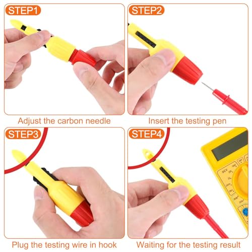 4pcs Wire Piercing Probe, Insulation Piercing Clip Set Wire Piercing Tool for Multimeter Voltage Voltmeter Thermometer Testing (2mm, 4mm)