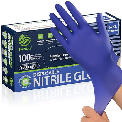 SWIFTLITE Disposable Nitrile Gloves, Food Safe, Latex-Free Powder-Free, Kitchen Rubber Gloves for Cooking and Cleaning - size: Small