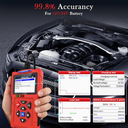 Car Scanner and Battery Tester 12v / 24v Automotive, 20-2000 CCA Car Battery Tester and Check Engine Code Reader, T300PRO - style: T300PRO