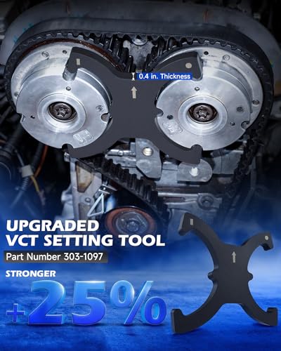 Orion Motor Tech Timing Tool Kit Compatible with Ford Fiesta Fusion Escape Mazda 1.4 1.6 1.8 2.0 Di/TDCi/TDDi ECOBOOST 1.6 Ti-VCT 1.5 1.6 VVT 2.3 2.5L Engine Replace 303-1097 303-1550 303-1556 | 18pc Heavy Duty Camshaft Alignment Set; Heat-Treated 1045 St