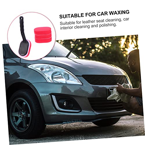 MAGICLULU 15pcs Car Detailing Brush Set Ergonomic Handle Tire Waxing Sponge Applicator for Wheel Cleaning and Maintenance Car Cleaning Tool for Tire Shine and Detailing