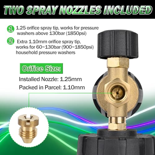 BEAR FORCE Innovative Pressure Washer Foam Cannon Pro+ (Thicker Suds, 3 Times of Life), 2026 Car Wash Snow Foam Blaster with One-Click Disassembly Technology + 1/4" Quick Plug, 34oz Bottle - color: Brass Foam Cannon