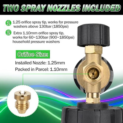 BEAR FORCE Innovative Pressure Washer Foam Cannon Pro+ (Thicker Suds, 3 Times of Life), 2026 Car Wash Snow Foam Blaster with One-Click Disassembly Technology + 1/4" Quick Plug, 34oz Bottle - color: Brass Foam Cannon