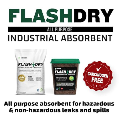 FlashDry All Purpose Organic Industrial Absorbent - 5 Liter Bucket, Case of 2- Instantly Absorbs Liquid Spills - Safer and 5-7x More Absorbent Than Clay - Lightweight & Refillable - OSHA Compliant - size: Case of 2 (10L)