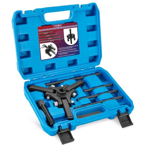 NYXOVA Harmonic Balancer Puller Kit, Adjustable 3-Jaw Pulley Puller for Removing Harmonic Dampers & Balancers, Harmonic Damper Pulley Puller Set Compatible with Chevy GM Chrysler Cadillac Ford More