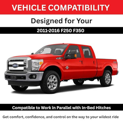 TrendsAuto Firestone Airide Red Label Rear Air Springs Kit & Air Command Heavy Compressor No Drill Mounting Plate with Dual Wireless App and Remote fits 2011-2016 F250 F350 | TrendsAuto Decal - size: Dual Path