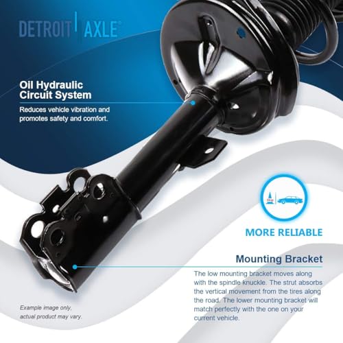 Detroit Axle - Front Steering Knuckles Struts for 06-07 Toyota Highlander 04-06 Lexus RX330, 07-09 RX350, 06-08 RX400h, 2 Steering Knuckles & Wheel Bearing Hubs 2 Struts w/Coil Spring Replacement - size: 4QU48630/ Big strut kit