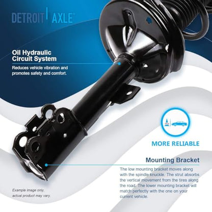 Detroit Axle - Front Steering Knuckles Struts for 06-07 Toyota Highlander 04-06 Lexus RX330, 07-09 RX350, 06-08 RX400h, 2 Steering Knuckles & Wheel Bearing Hubs 2 Struts w/Coil Spring Replacement - size: 4QU48630/ Big strut kit