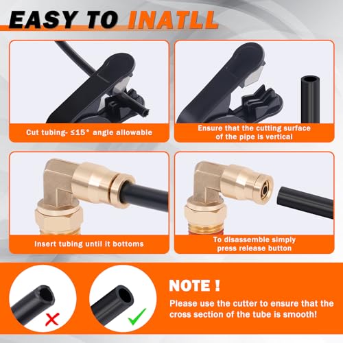 Air Line Kit for Air Spring Bag Suspension with Fittings, 30 FT PA Hose Truck Airbag Line with 1/4 NPT DOT Air Fittings, Replacement Valve for Airbag Suspension in Semi Truck Trailer - size: 7 PCS