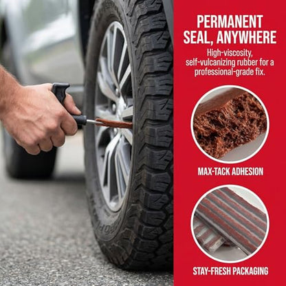 90pcs 4" Brown Tire Repair Strings, Automotive Tool Tire Repair Plugs, Tire Plugs Heavy Duty for Tubeless Tires Car, Bike, ATV - size: 90 PCS