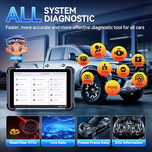 MUCAR 892BT Scanner and Tempered Glass Screen Protector,AI-Assisted Bidirectional Scan Tool, Full System OBD2 Scanner, Bi-Directional OBD2 Scanner Diagnostic Tool,ECU Coding, 35 Services, FCA Autoauth