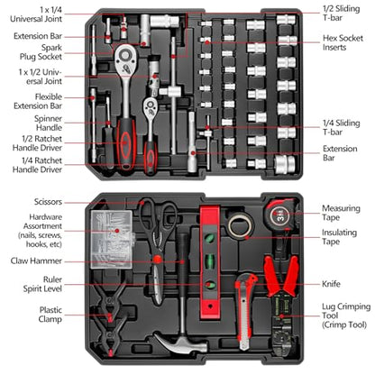 TLGREEN 799pcs Mechanic Tool Set with Aluminum Trolley Case,Home Repair Tool kit,Complete Tool Box Set for Home,Automotive,Dorm,Garage,Black - color: Black