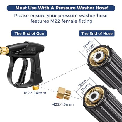 Foam Cannon Dual Connector for Pressure Washer, Industrial Car Wash Foam Gun Kit 1/4 Inch Quick Connector, Adjustable Soap Cannon with 5 Pressure Washer Nozzle Tips, Adapter, 1 Liter - size: Nine-Piece Set
