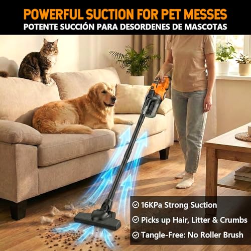 SEKAM Cordless Vacuum Cleaner for DeWalt 20V Battery, Handheld Vacuum with 400W Motor, 53 CFM Portable Garage Vacuum for Home Pet Hair Car Detailing (Battery Not Included)