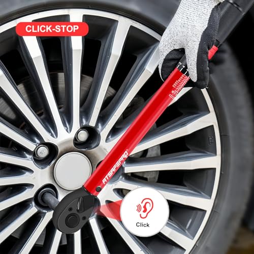 ATsafepro 1/2-Inch Drive Click Torque Wrench,10-170FT.LB/13.6-230.5N/M & Dual-Direction, 72-Tooth Dual Range Scales Torque Wrench 1/2 Drive,Easy Use for Motorcycle,Car,etc - style: 1/2" 10-170 FT.LB Torque Wrench