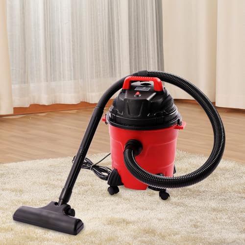 2.65 Gallon Wet Dry Shop Vac, Powerful Suction Shop Vacuum with Attachments, Portable Heavy-Duty Shop Vacuum 3 in 1 Function for House, Garage & Workshop