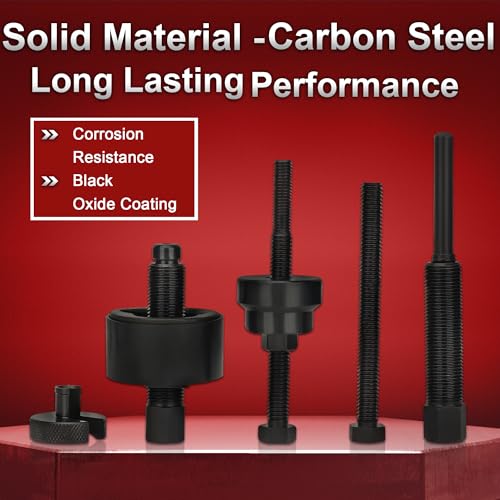 Power Steering Pulley Puller Installer Tool, Power Steering Pump Pulley Removal Tool Compatible with Ford, GM, VW and Chrysler Vehicles - color: red