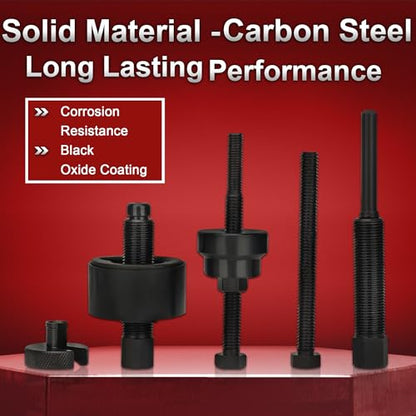 Power Steering Pulley Puller Installer Tool, Power Steering Pump Pulley Removal Tool Compatible with Ford, GM, VW and Chrysler Vehicles - color: red