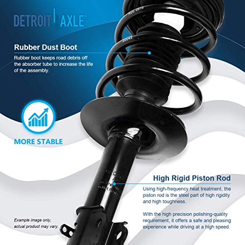 Detroit Axle - 2 Front Struts for 2001-2010 Chrysler PT Cruiser Complete Ready Struts w/Coil Spring 2002 2003 2004 2005 2006 2007 2008 2009 Replacement Suspension Shocks - size: 171592 x2/PAIR