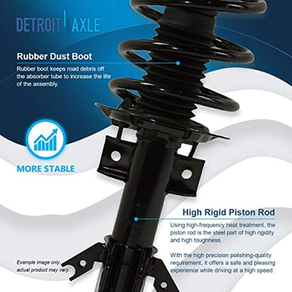 Detroit Axle - FWD 4pc Struts Shock Absorbers Kit for 2013-2020 Ford Fusion, 2 Front Struts w/Coil Spring 2 Rear Shocks Absorbers 2013 2014 2015 2016 2017 2018 2019 2020 Replacement Suspension - size: 4AQ47080/Shock Kit