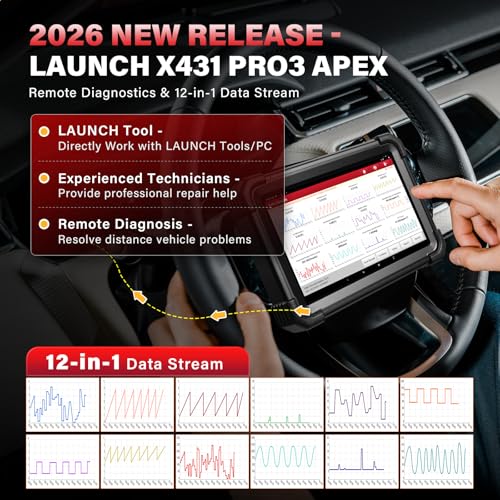 Launch X431 PRO3 APEX 2026 Bluetooth Wireless OEM Bidirectional Scan Tool | 2 Yrs Updates, Topology Mapping, ECU Code, CANFD DoIP, 55+ Services, AutoAuth FCA SGW, 10.1 Inch Screen, Same as X431 V+ 5.0
