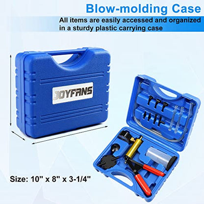 JoyFans 2 in 1 Hand Vacuum Pump Brake Bleeder Kit, One-Man Brake Clutch Fluid Power Steering Fluid Bleeding System Tester Tool for Automotive Motorcycle Car & Kitchen Food Sealing Use (Blue) - color: Blue