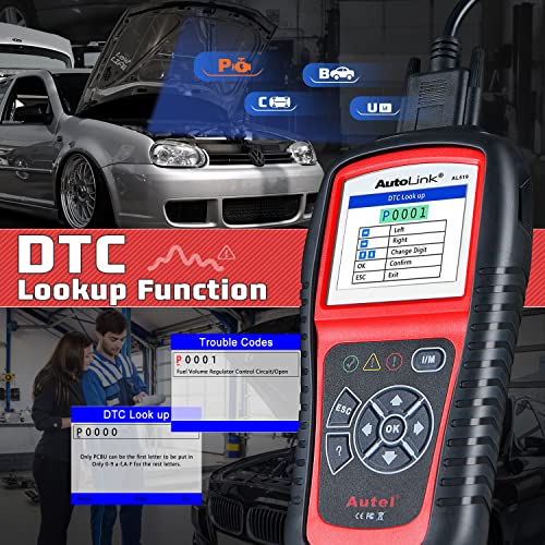 Autel AutoLink AL519 OBD2 Scanner Enhanced Mode 6 Car Diagnostic Tool Check Engine Code Reader CAN Scan Tool, Advanced Ver. of AL319 - color: Red