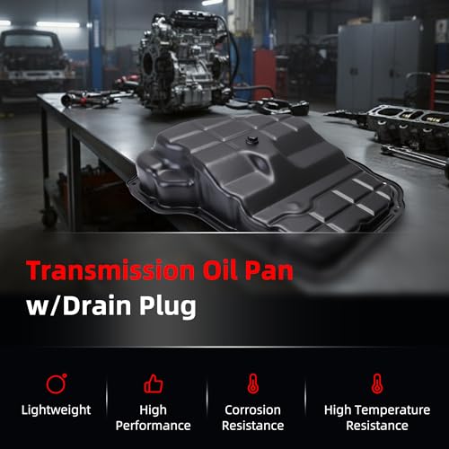 Oil Pan w/Drain Plug, Transmission Oil Pan for 65RFE 68RFE 545RFE | for Dodge Dakota/Durango 2010-2013, for Ram 1500/2500/3500/Dakota 2011-2018, for Jeep Commander/Grand Cherokee 10-13 - size: for Ram 1500/2500/3500/Dakota 2011-2018
