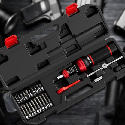VANPO Torque Screwdriver, 10-80 In-lb, 24 Piece, Click Style for Gunsmith | 1 in-lb Increment, Grip ergonomics, 1/4 Inch Torque Wrench Screwdriver Set with S2 Bits for Electronics, Bike & DIYer - size: 10-80 inlb
