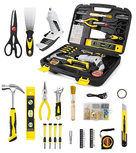 136 Piece Tool Set,General Household Hand Tool Kit with Plastic Toolbox Storage Case-136 Piece… - style: 136 Piece