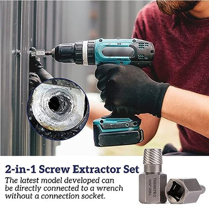 Screw & Bolt Extractor Set,36 Pieces extractor set | 2-in-1 Multi-Spline Lug Nut Remover, Easy Out Stripped Screw Removal Tool Kit