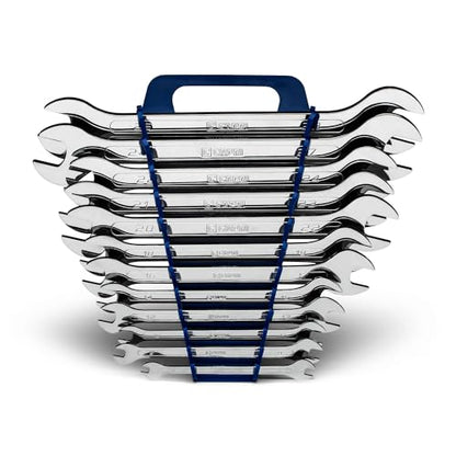 Capri Tools Super-Thin Open End Wrench Set with Wrench Rack, Metric, 6 to 28 mm, 12-Piece - size: Metric Set, style: 12-Piece (6 to 28 mm) w/ Wrench Rack