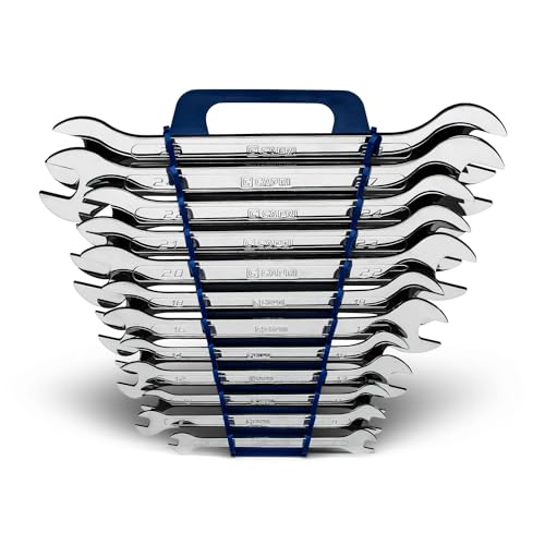 Capri Tools Super-Thin Open End Wrench Set with Wrench Rack, Metric, 6 to 28 mm, 12-Piece - size: Metric Set, style: 12-Piece (6 to 28 mm) w/ Wrench Rack
