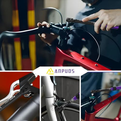 ANPUDS 1/4 Inch Drive Click Torque Wrench, 20-240 in.lb/2.3-27.1 Nm | Aluminum Adjustable Inch Pound Tool with 72 Tooth, Dual Range Scales, Small Bike Torque Wrench for Bicycle Maintenance - size: 1/4" 20-240 in.lb/2.3-27.1 Nm