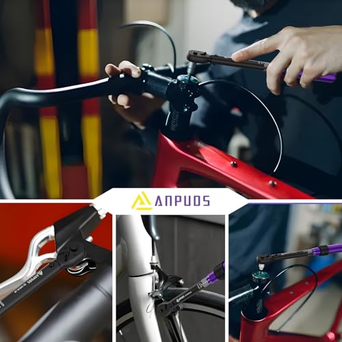 ANPUDS 1/4 Inch Drive Click Torque Wrench, 20-240 in.lb/2.3-27.1 Nm | Aluminum Adjustable Inch Pound Tool with 72 Tooth, Dual Range Scales, Small Bike Torque Wrench for Bicycle Maintenance - size: 1/4" 20-240 in.lb/2.3-27.1 Nm