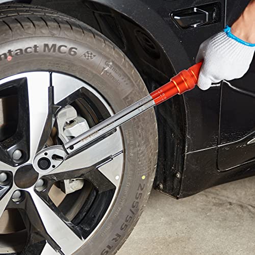 VEVOR 1/2-inch Drive Click Torque Wrench, 10-150ft.lb/14-204n.m Mechanical Dual Range Scales, Dual-Direction Adjustable with Adapters Extension Rod - size: 10-150 FT.LB, style: 1/2-inch